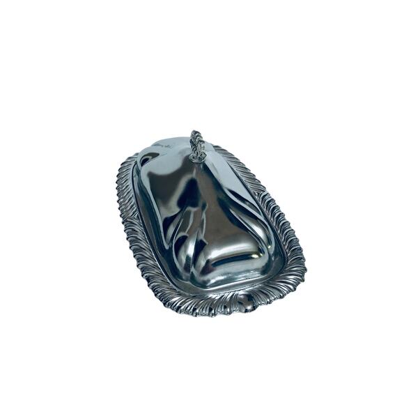 Vintage Silver Plated Butter Dish With Lid and Glass Insert - Picture 3 of 6